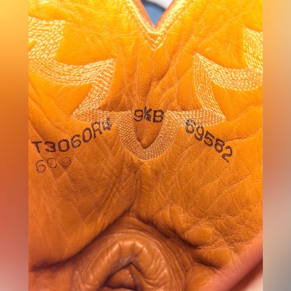 VTG Lucchese 2000 Men 9.5 B Brown Leather Western Cowboy Boots Brown T3060R4 USA - Picture 10 of 10